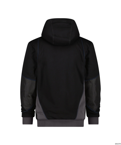 DASSY-Workwear, Sweatshirt-Jacke PULSE, schwarz/grau
