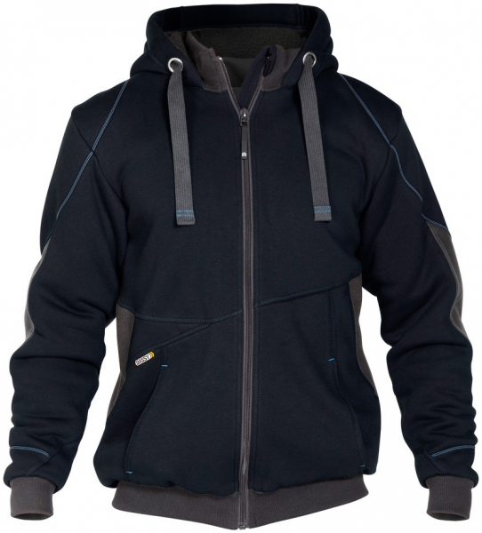 DASSY-Workwear, Sweatshirt-Jacke PULSE, dunkelblau/grau