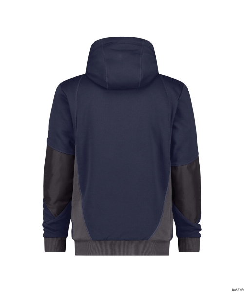 DASSY-Workwear, Sweatshirt-Jacke PULSE, dunkelblau/grau