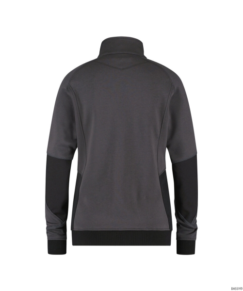 DASSY-Worker-Shirts, Damen-Sweatshirt VELOX, grau/schwarz