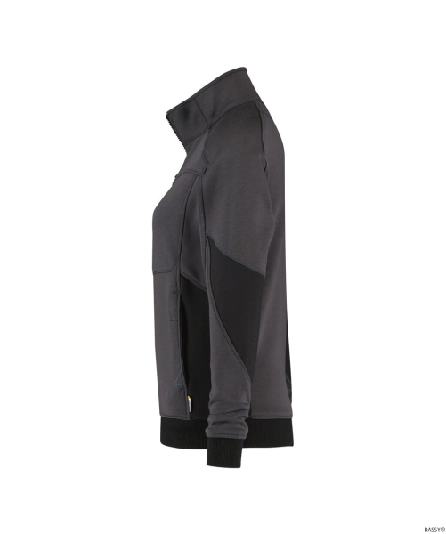 DASSY-Worker-Shirts, Damen-Sweatshirt VELOX, grau/schwarz