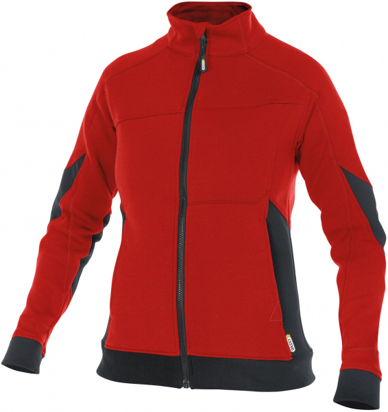 DASSY-Worker-Shirts, Damen-Sweatshirt VELOX, rot/schwarz