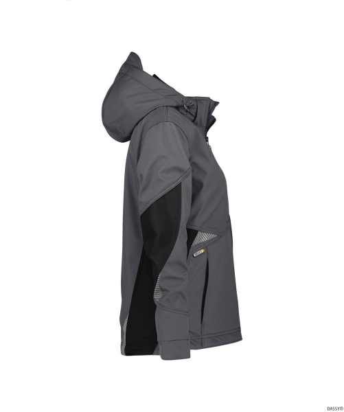 DASSY-Workwear, Damen-Softshell-Jacke GRAVITY, grau/schwarz