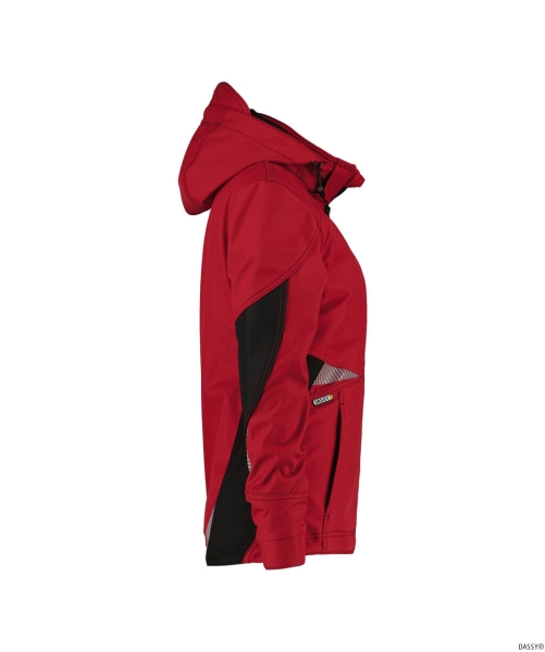 DASSY-Workwear, Damen-Softshell-Jacke GRAVITY, rot/schwarz