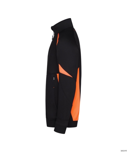 DASSY® Aratu Sweatshirt, schwarz/fluo orange