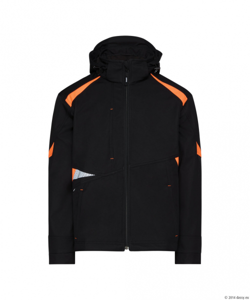 DASSY® Kalama Softshell-jacke, schwarz/fluo orange