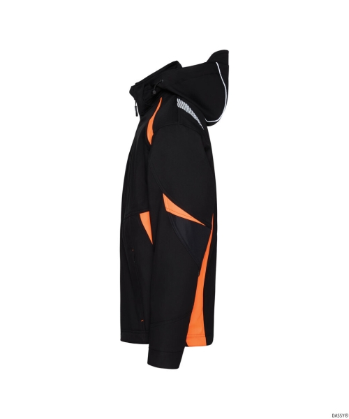 DASSY® Kalama Softshell-jacke, schwarz/fluo orange