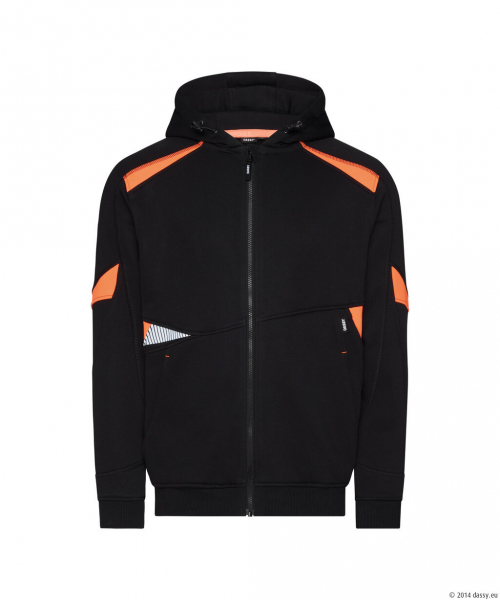 DASSY® Santos Kapuzensweatshirt, schwarz/fluo orange