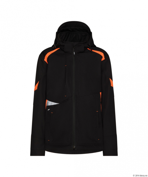 DASSY® Kalama Women Softshell-jacke für Damen, schwarz/fluo orange