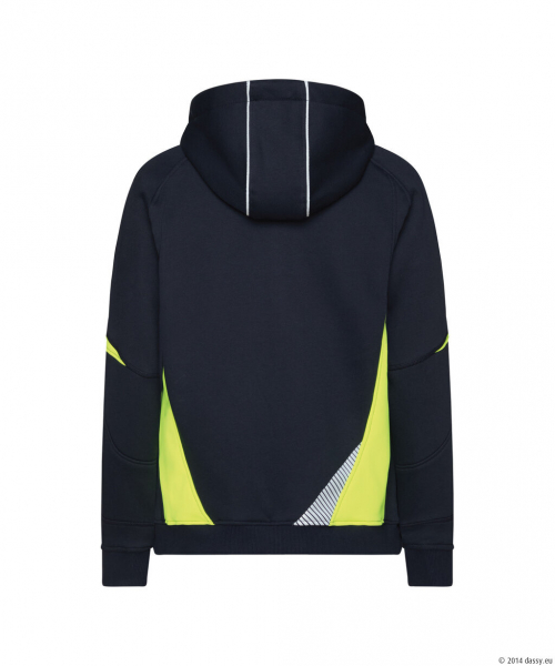 DASSY® Santos Women Kapuzensweatshirt für Damen, nachtblau/neongelb