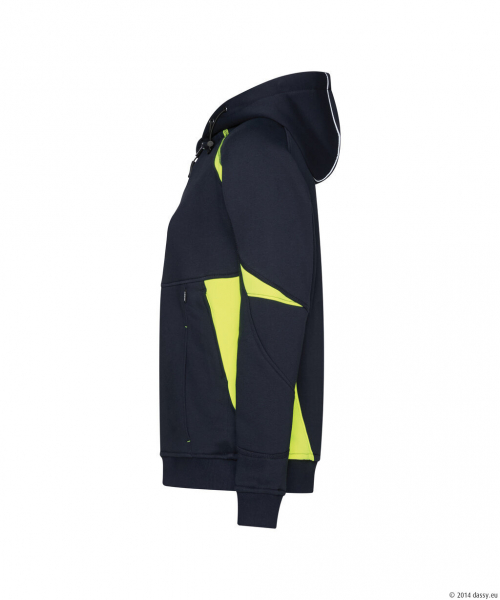DASSY® Santos Women Kapuzensweatshirt für Damen, nachtblau/neongelb