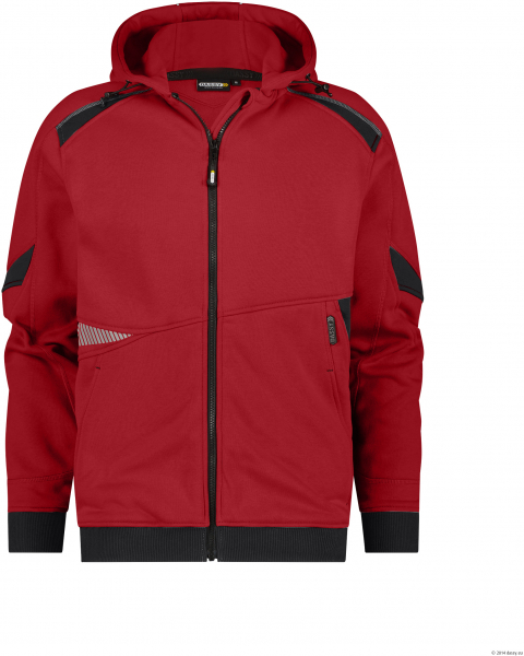 DASSY-Kapuzensweatshirt, LUNAX, rot/schwarz