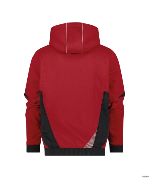 DASSY-Kapuzensweatshirt, LUNAX, rot/schwarz