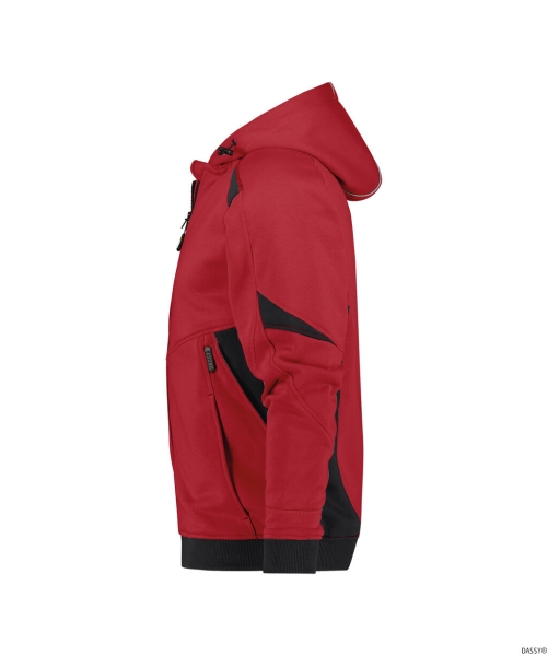 DASSY-Kapuzensweatshirt, LUNAX, rot/schwarz