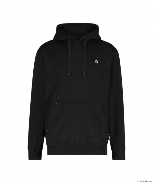 DASSY® Woodie Kapuzensweatshirt mit Aufdruck, schwarz