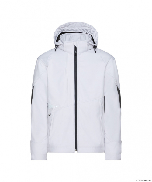 DASSY® Gravity Next Softshell-Jacke, weiß/Anthrazitgrau