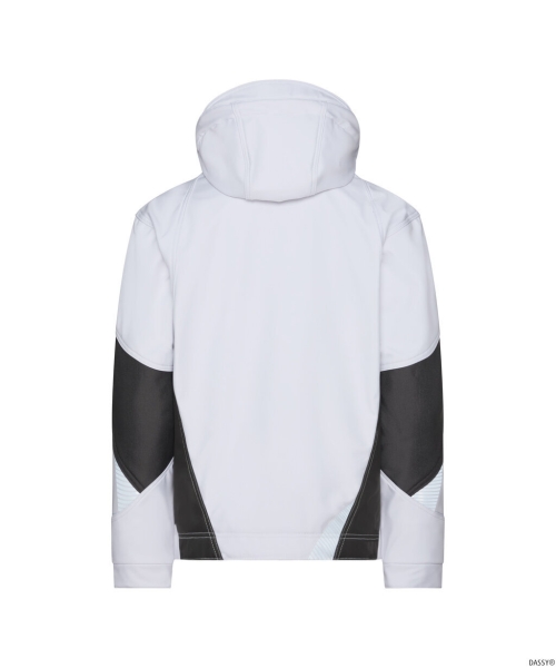 DASSY® Gravity Next Softshell-Jacke, weiß/Anthrazitgrau