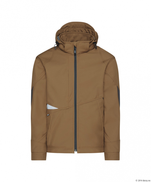 DASSY® Gravity Next Softshell-Jacke, Lehmbraun/Anthrazitgrau