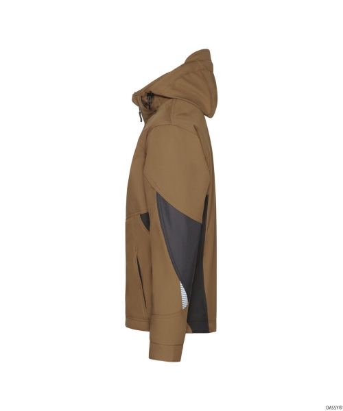 DASSY® Gravity Next Softshell-Jacke, Lehmbraun/Anthrazitgrau