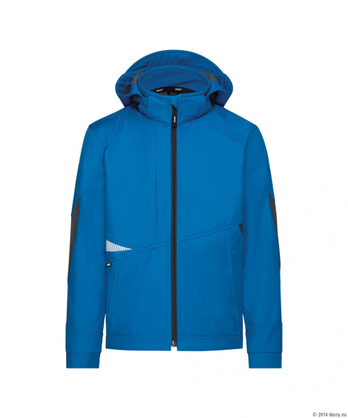 DASSY® Gravity Next Softshell-Jacke, azurblau/Anthrazitgrau