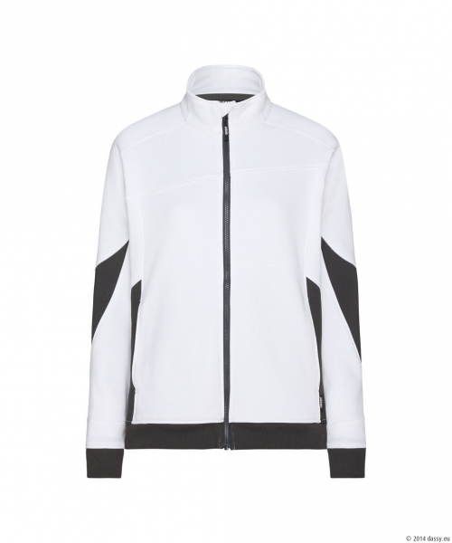 DASSY® Velox Next Women Sweatshirt für Damen, weiß/anthrazitgrau