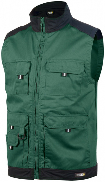 DASSY-Workwear, Sommerweste FARO, flaschengrün/schwarz