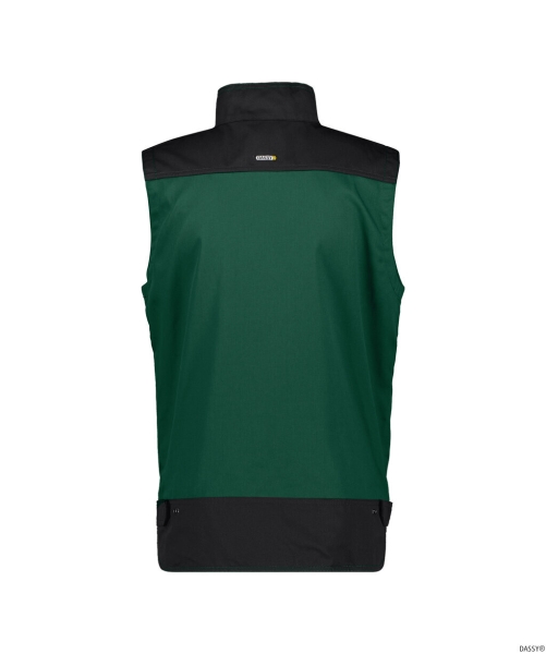 DASSY-Workwear, Sommerweste FARO, flaschengrün/schwarz