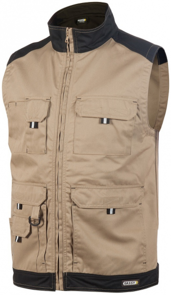 DASSY-Workwear, Sommerweste FARO, khaki/schwarz