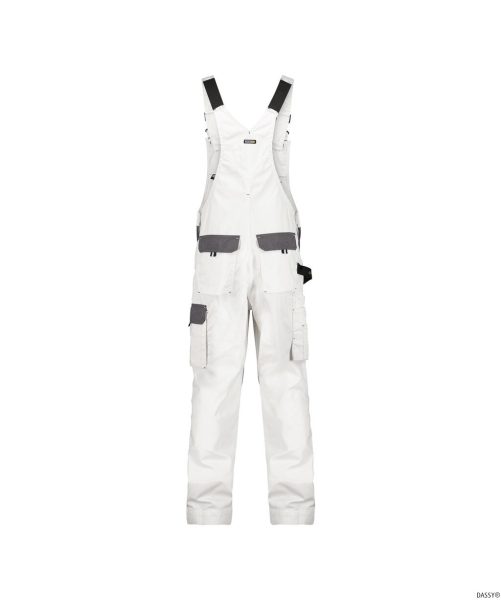 DASSY-Workwear, Latzhose VERSAILLES, weiß/grau
