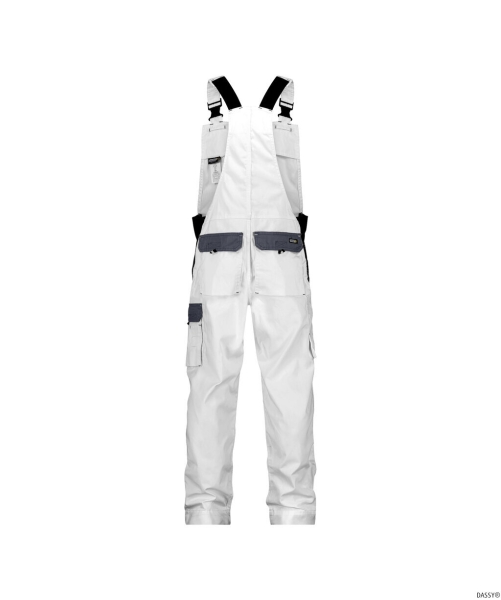 DASSY-Workwear, Latzhose CALAIS, , weiß/grau
