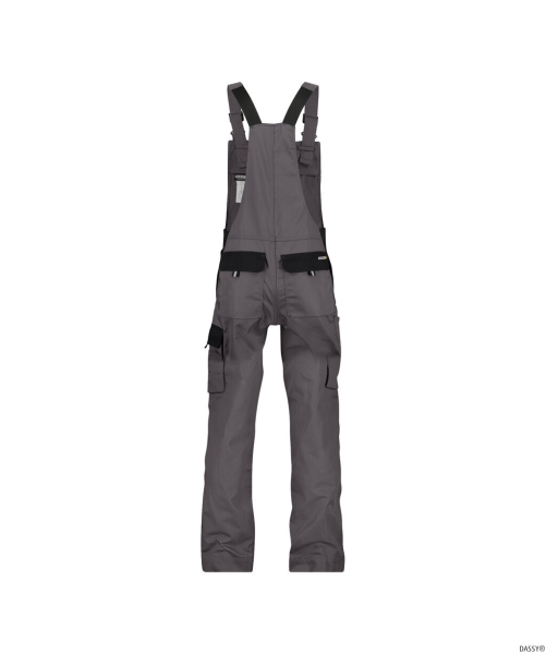 DASSY-Workwear, Latzhose CALAIS, , grau/schwarz