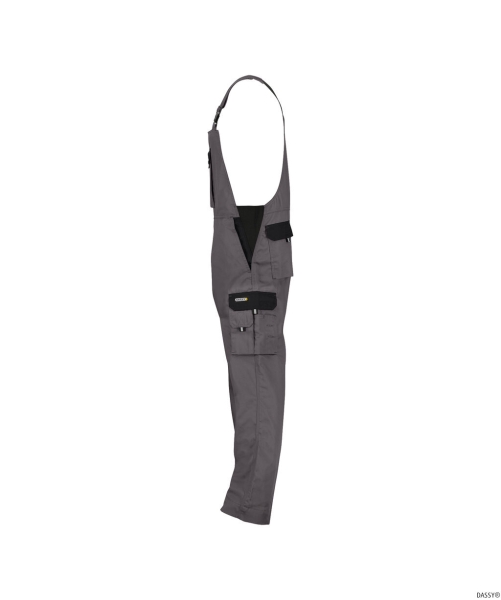 DASSY-Workwear, Latzhose CALAIS, , grau/schwarz