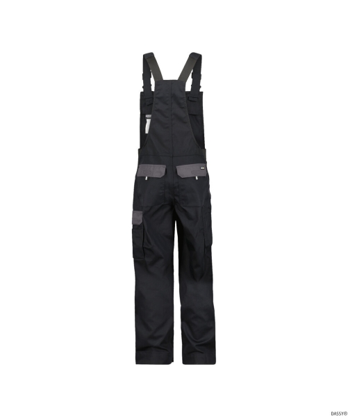 DASSY-Workwear, Latzhose CALAIS, schwarz/grau