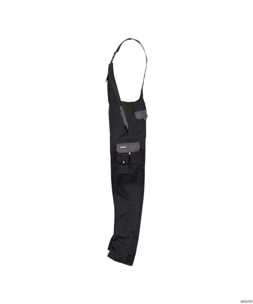 DASSY-Workwear, Latzhose CALAIS, schwarz/grau