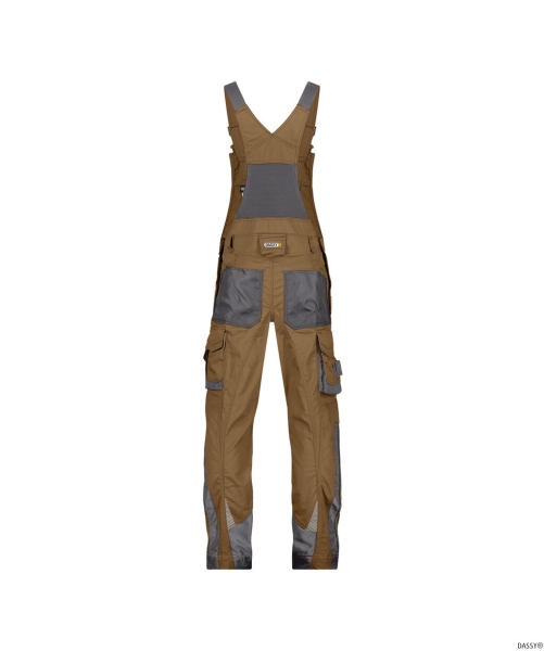 DASSY-Workwear, Latzhose VOLTIC, braun/grau