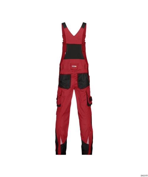 DASSY-Workwear, Latzhose VOLTIC, rot/schwarz