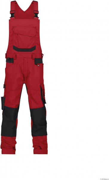 DASSY-Latzhose TRONIX , rot/schwarz