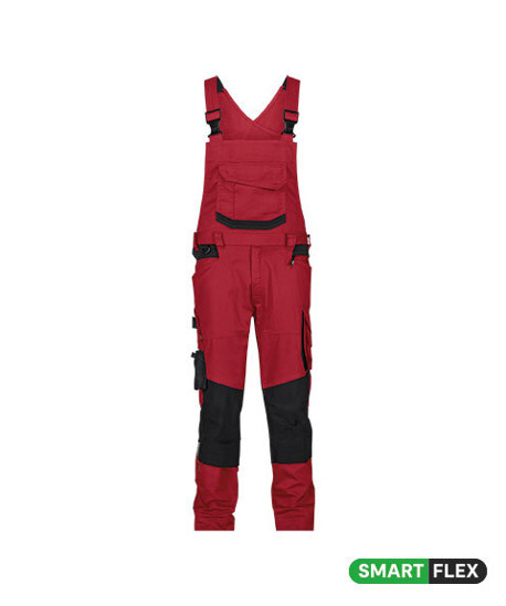 DASSY-Stretch-Arbeitslatzhose mit Kniepolstertaschen TRONIX NEXT, 245 g/m², rot/schwarz