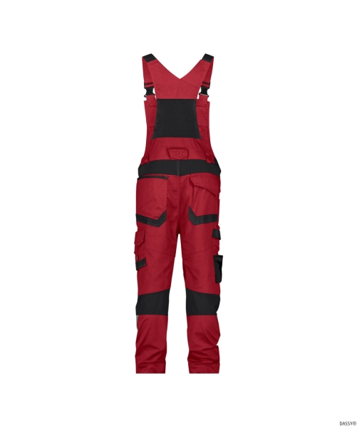 DASSY-Stretch-Arbeitslatzhose mit Kniepolstertaschen TRONIX NEXT, 245 g/m², rot/schwarz