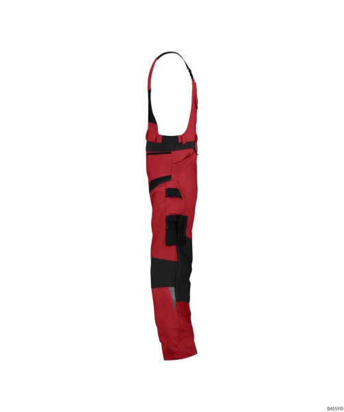 DASSY-Stretch-Arbeitslatzhose mit Kniepolstertaschen TRONIX NEXT, 245 g/m², rot/schwarz