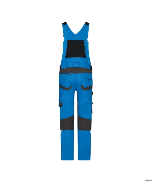 DASSY® Tronix Next Stretch-Arbeitslatzhose mit Kniepolstertaschen, azurblau/anthrazitgrau