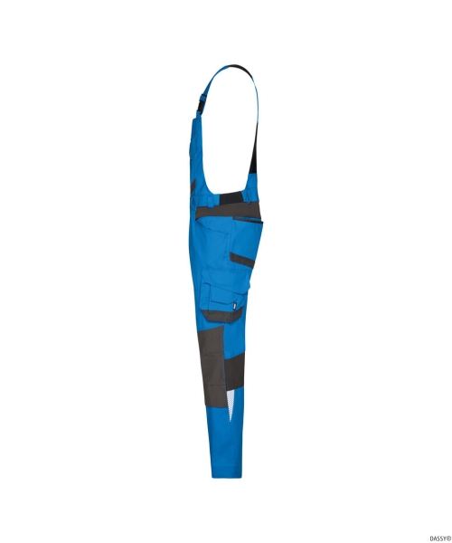 DASSY® Tronix Next Stretch-Arbeitslatzhose mit Kniepolstertaschen, azurblau/anthrazitgrau