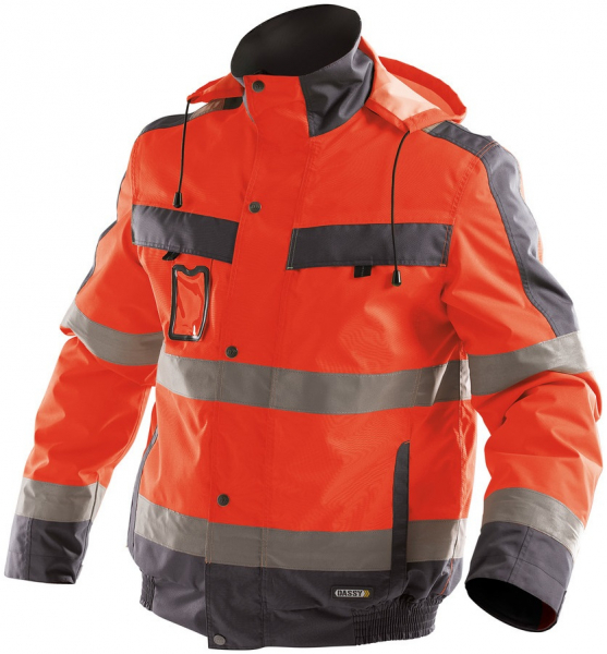 DASSY-Warnschutz, Winterjacke LIMA, rot/grau