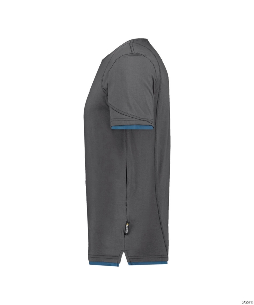 DASSY-Worker-Shirts, T-Shirt KINETIC, grau/azurblau