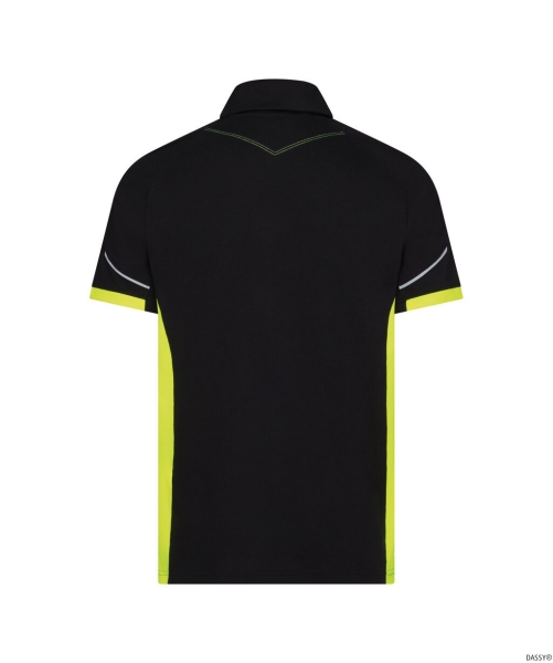 DASSY-Polo-Shirt VERACRUZ, 220 g/m², schwarz/neongelb