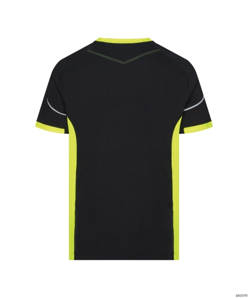 DASSY-T-Shirt TAMPICO, 180 g/m², schwarz/neongelb