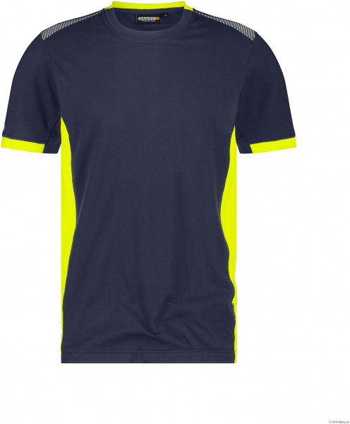 DASSY-T-Shirt TAMPICO, 180 g/m², nachtblau/neongelb