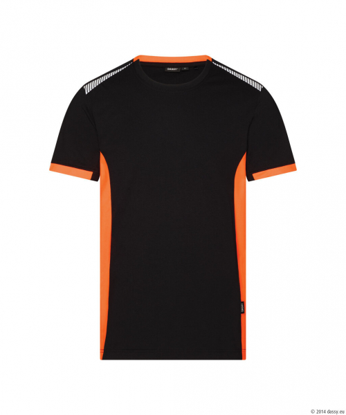 DASSY® Tampico T-shirt, schwarz/fluo orange