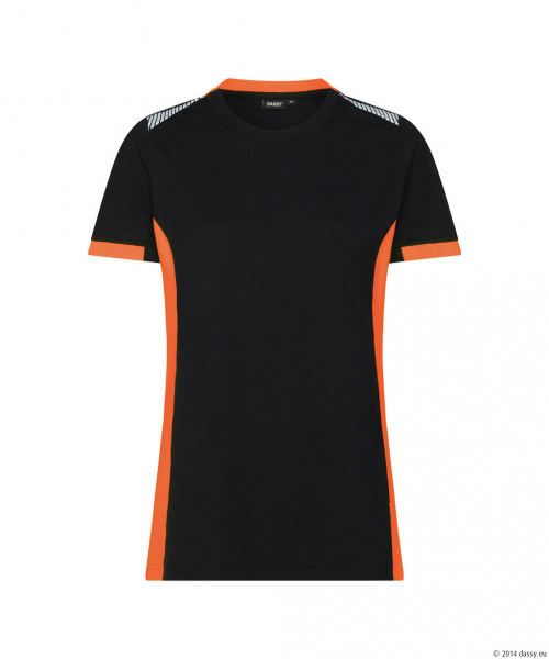 DASSY® Tampico WomenT-shirt für Damen, schwarz/fluo orange
