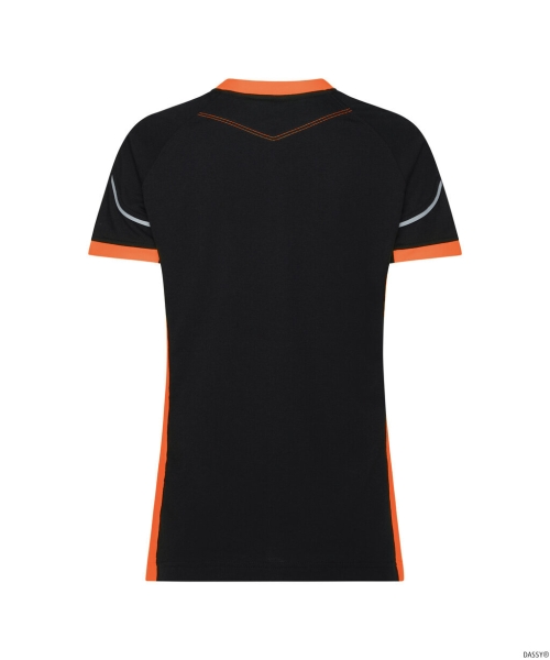 DASSY® Tampico WomenT-shirt für Damen, schwarz/fluo orange
